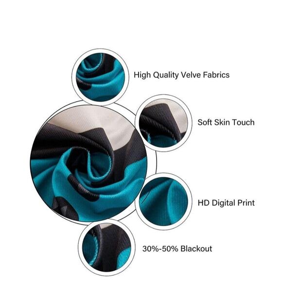 Manfei Zebra Print Window Curtains Black White Red Wave Stripe Set 38W x 54L - Picture 4 of 4